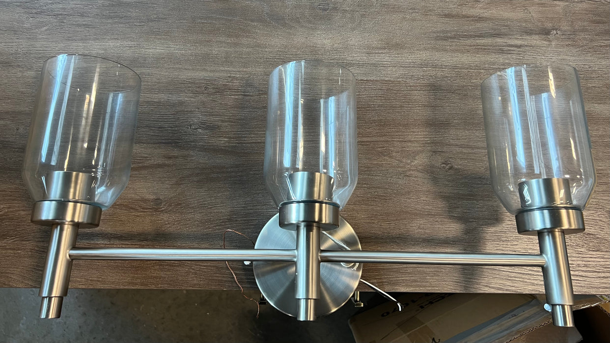 Satin Nickel 22” Vanity with Glass Shades (new)