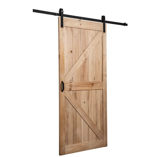 TRUporte 36-inch x 84-inch Pine K Design Rustic Barn Door with Hardware Kit (New)