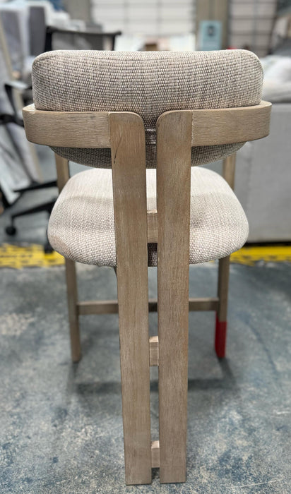 Wooden Bar Stool with Cushioned Seat and Backrest
