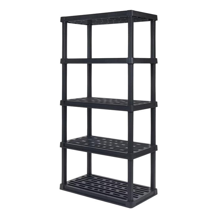 Plastic Rack Shelf with 5 Large Shelves, Black (new)