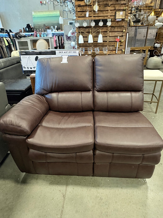 Brown Leather Two Seater Recliner (partial unit) (new)