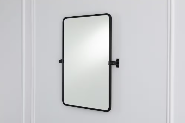 GlucksteinElements Westbury Metal Matte Black Frame Pivot Mirror