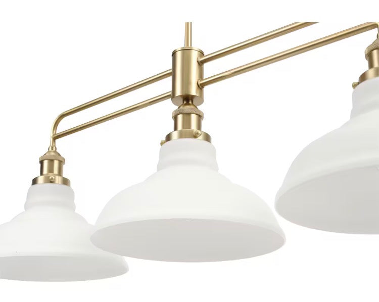 Globe Electric 3-Light Bronze Dining Room Chandelier, Linear Kitchen Island Pendant Light