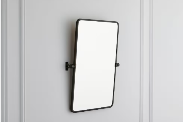GlucksteinElements Westbury Metal Matte Black Frame Pivot Mirror