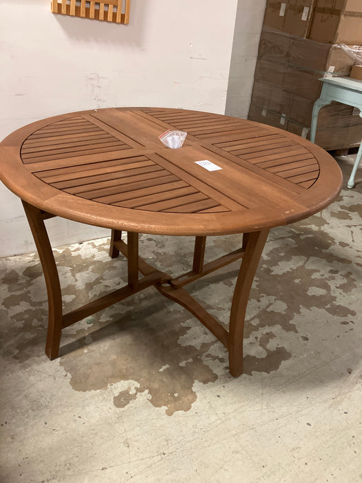 Outdoor Interiors 43 inch Round Folding Eucalyptus Dining Table