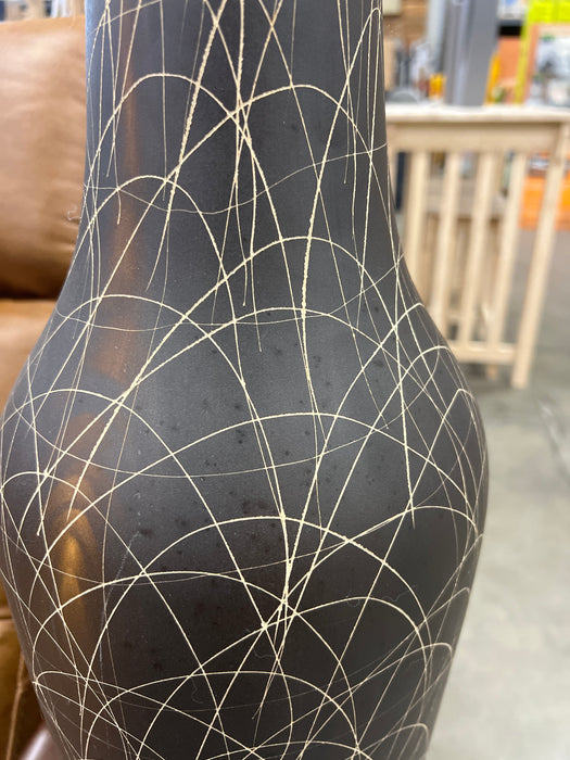 Tall Decorative Abstract Scribble-Design Vase