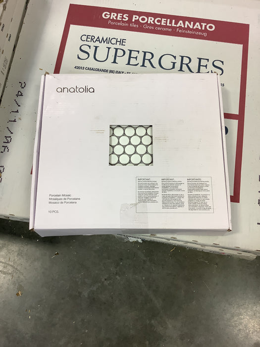 Anatolia 3/4-inch Soho Canvas White Penny Round Matte Porcelain Mosaic Tile (9.69 sq.ft. / case)