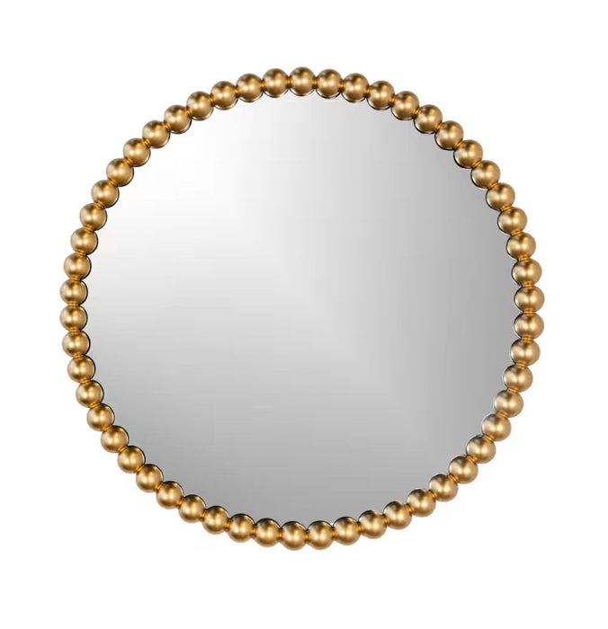 The Tangerine Mirror Company Modern Home, Deluxe Gold or Black  Large Beaded Round Mirror 31.5 in x 31.5 in  (new)