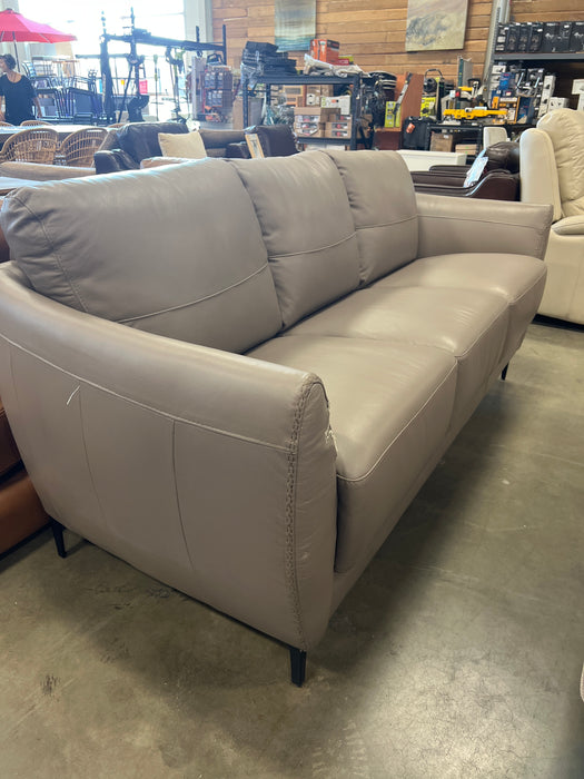 Grey Italian Leather 3-Seater Sofa (new)
