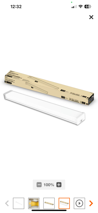 Commercial Electric 4 ft Wraparound Dimmable 3CCT Integrated LED Wrap Light White (new)