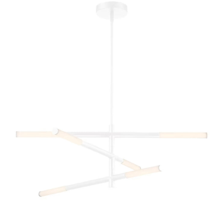 GlucksteinElements Bristol 1-Light 19.5-in H Integrated LED Pendant with 3 Rods of LED in White with Milk White Shade (New)
