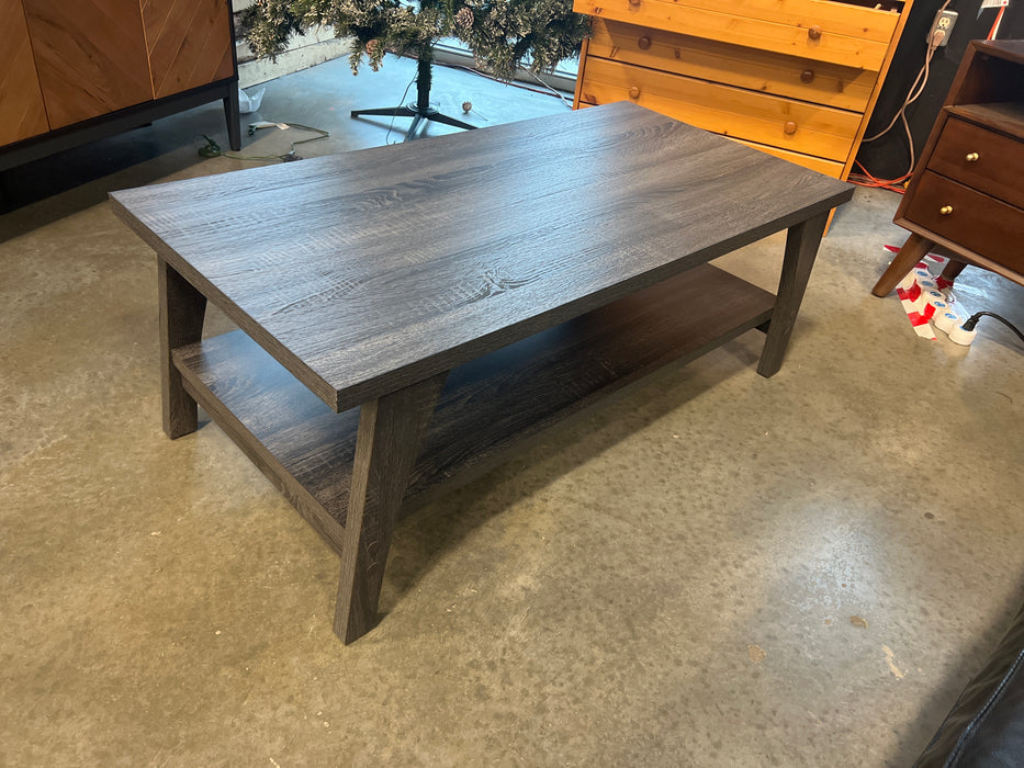 Corliving Hollywood Modern Dark Grey Coffee Table with Shelf (new)
