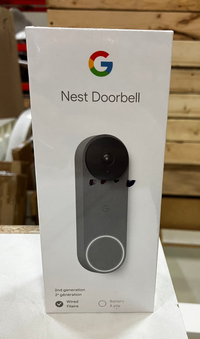 Google Nest (2nd Generation) Wired Smart Home Doorbell with HDR Video, Motion Detection and Night Vision (New)