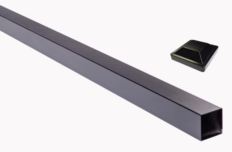SLIPFENCE 9' Aluminum Fence Post 3 inch x 3 inch x 100 inch Black (New)