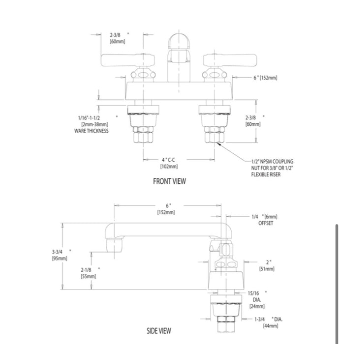 Chicago Faucets Deck-Mounted Polished Chrome Manual Faucet