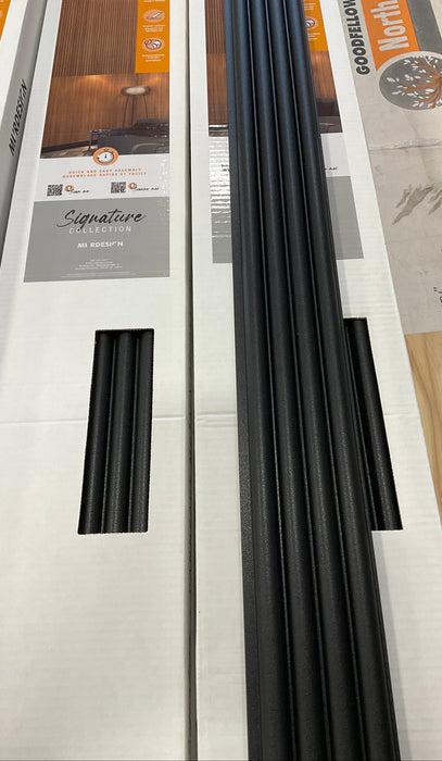 Decorative Wall Panels (Balik Round) 3.58-inch x 96-inch in Black (Pack of 6)