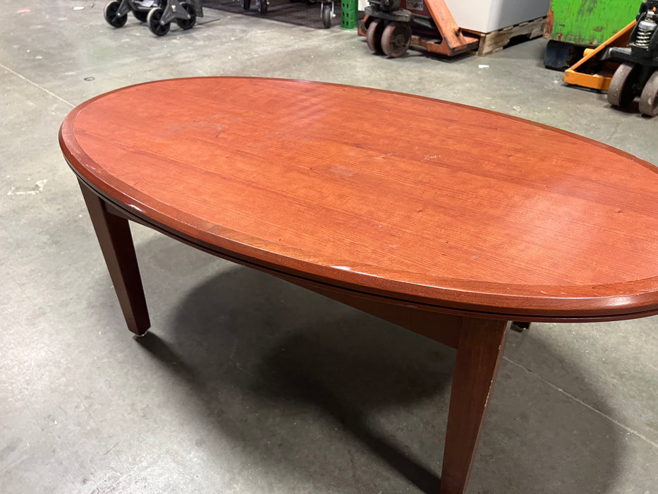 Apartment Sized Veneer Oval Coffee Table (used)