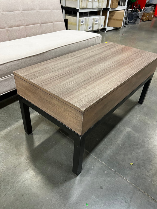 Wood Veneer Coffee Table with Metal Legs (used)
