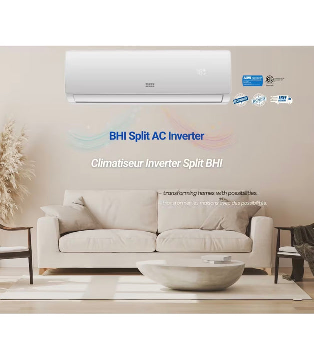 BHI Smart Mini split 12,000 BTU 17 SEER Ductless Air Conditioner with Heat Pump (115V) (new)