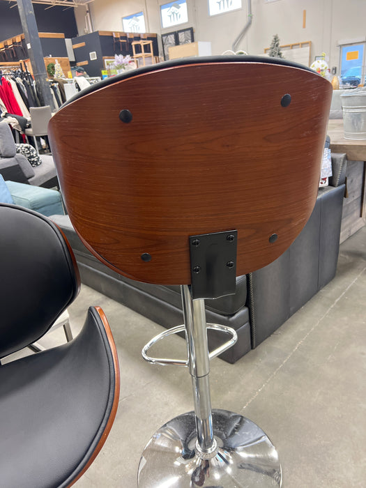 HOMCOM Bar Stools Set of 2 with Curved Back, Footrest, Black