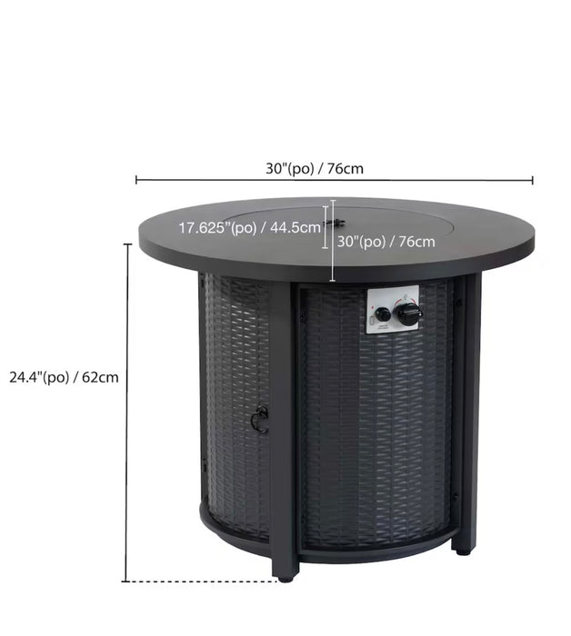 Paramount Eclipse Steel Fire Pit Table, 30IN (new, as is dented)