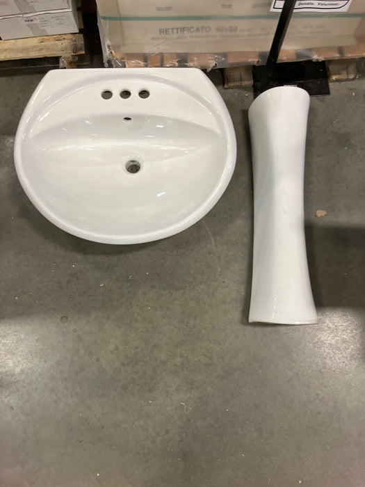 White Pedestal Sink (Used)