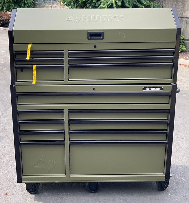 Husky Heavy Duty 15-Drawer Tool Storage Chest and Cabinet in Army Green
