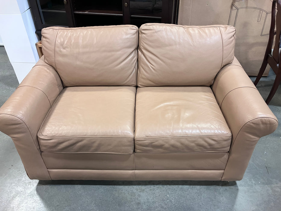 Tan Leather Loveseat (Used)