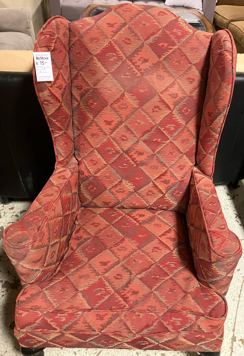 Red Chair with Footstool