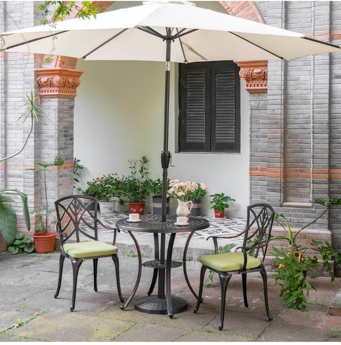 Nuu Garden Black Resin and Concrete Outdoor 22 lb. 18'' Round Patio Umbrella Base, for Φ1.5'' Umbrella Poles