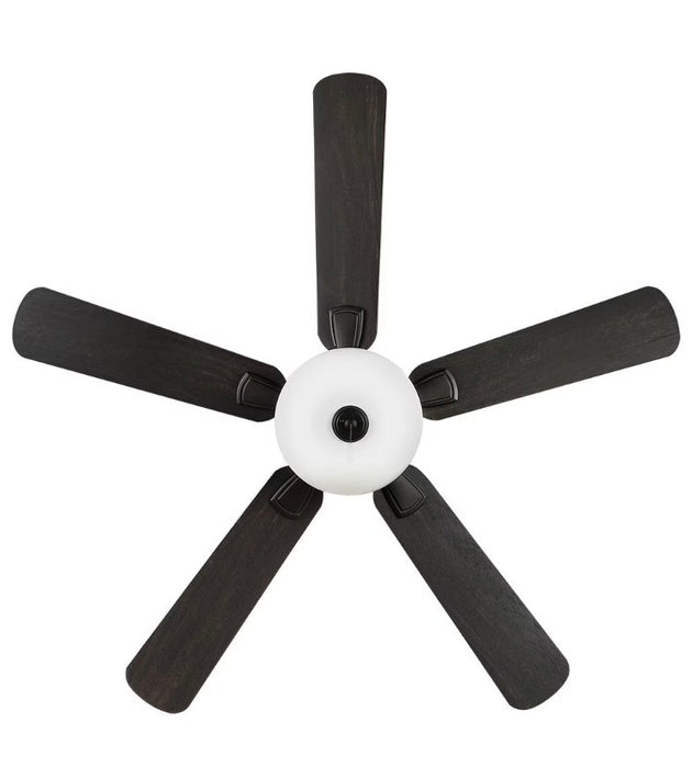 Rothley II 52-inch Indoor Matte Black Ceiling Fan with Reversible Blades & LED Light Kit