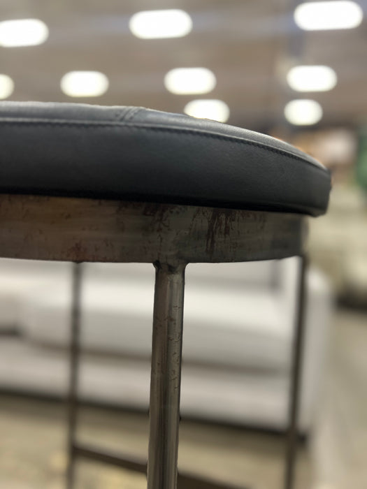 Industrial Style Leather Barstool