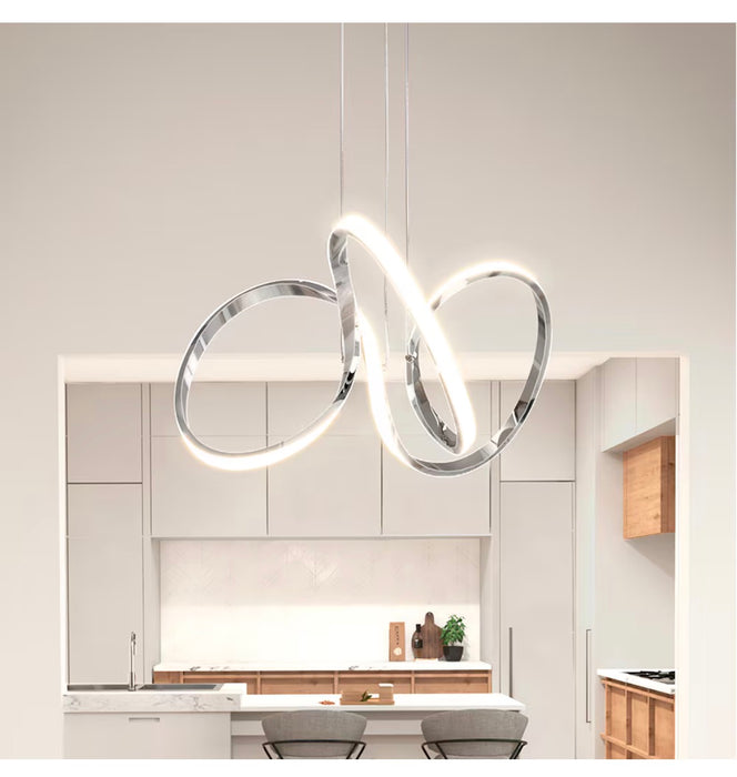 Artika Swirl 1-light 30W Chrome Dimmable Integrated LED Pendant Light  (new)