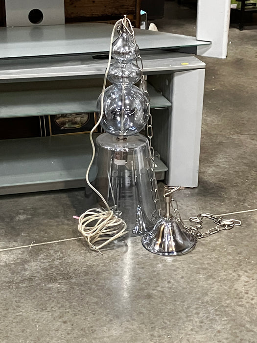 Clear Bubble Glass And Chrome Pendant Light