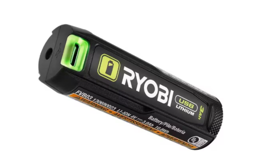 RYOBI USB Lithium 3.0 Ah Rechargeable Battery and Portable Power Bank