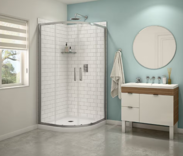MAAX Sakura 38L x 38W x 74.1/2 in. 2-in-1 Corner Shower Kit