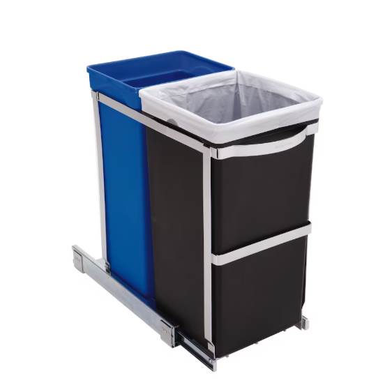 Simplehuman 35 L Commercial-Grade Under-Counter Pull-Out Recycling Trash Can (new)