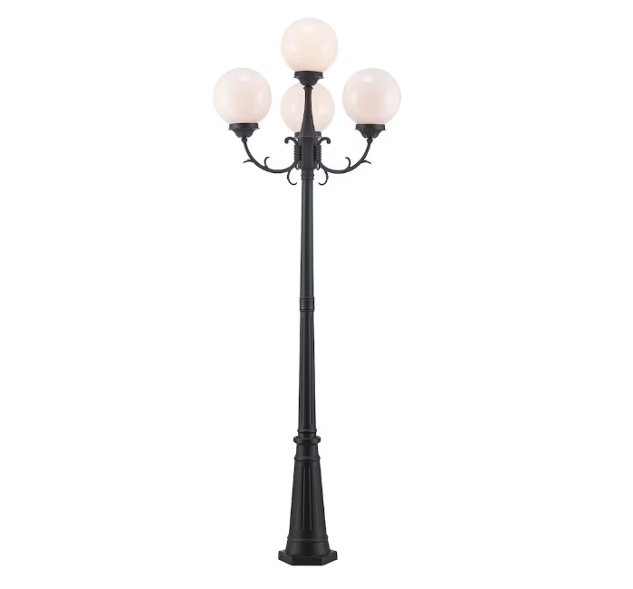 Bel Air Black with White Globes Lighting