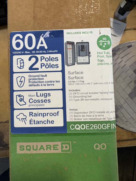 Schneider Electric Square D 60 Amp QO Hot Tub/Pool/Spa Pack (NEW)