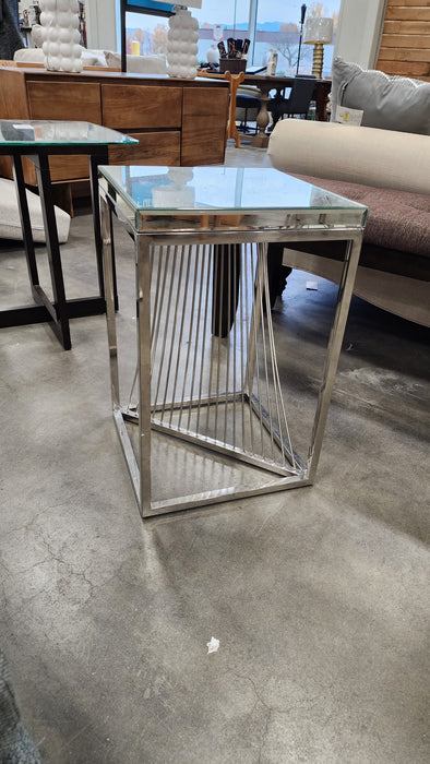 Mirrored Spiral Side Table