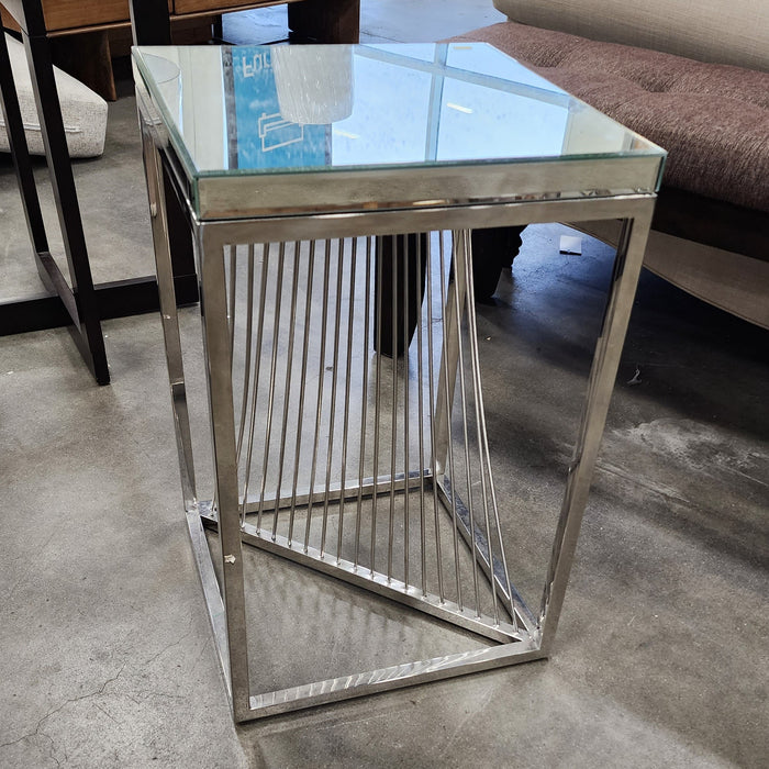 Mirrored Spiral Side Table