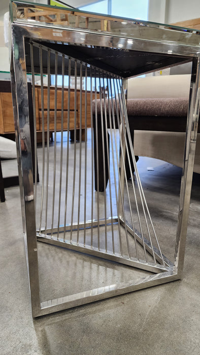 Mirrored Spiral Side Table