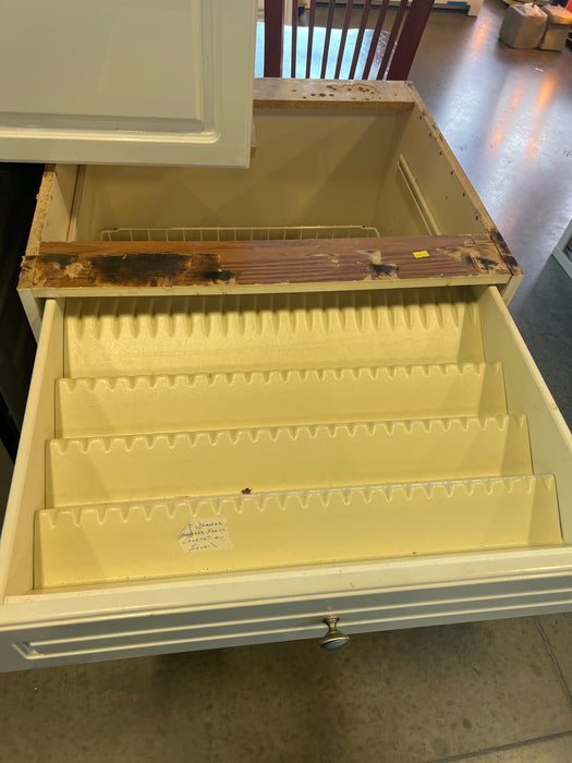 White Kitchen Beveled Cabinets