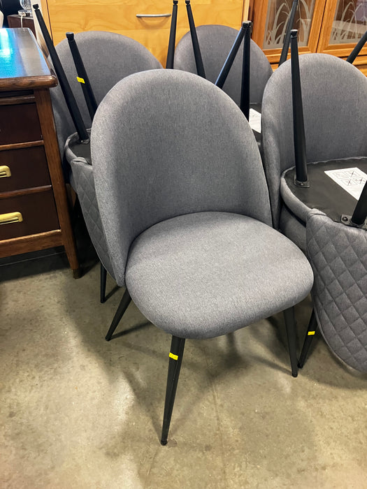 Light Grey Fabric Upholstered Dining Chair (Used)