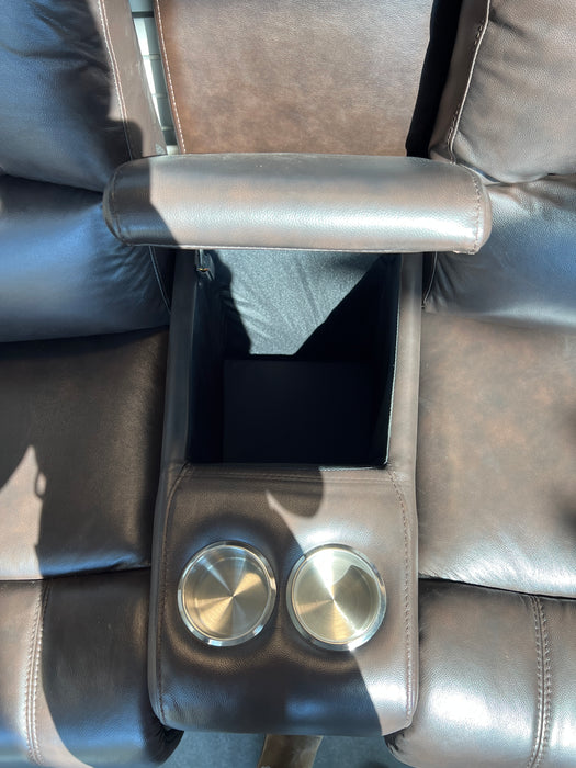 Studded Leather 2 Seater Recliner (new)