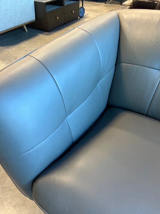 Modern Grey Leather Midcentury Couch (new)