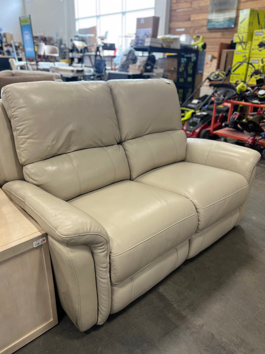 Beige Leather Recliner Sofa