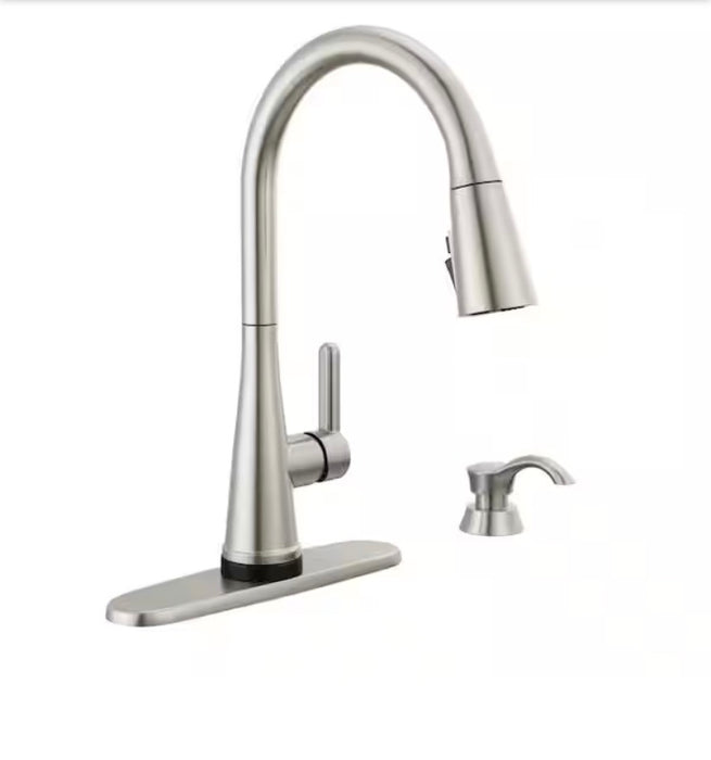 Greydon Touch2O Single Handle Pull Down Sprayer Kitchen Faucet with ShieldSpray Technology in SpotShield Stainless Steel