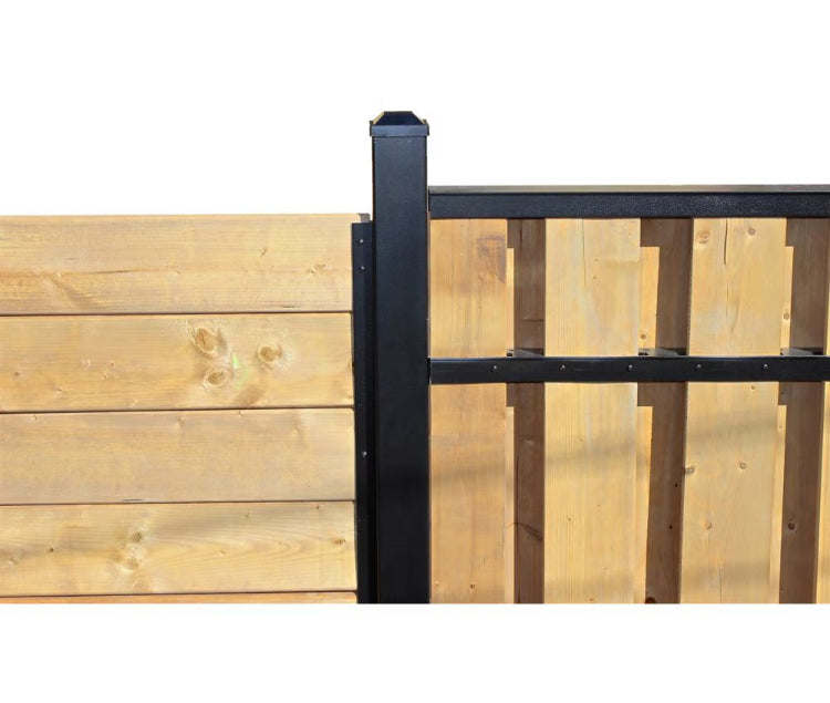 SLIPFENCE 9' Aluminum Fence Post 3 inch x 3 inch x 100 inch Black (New)