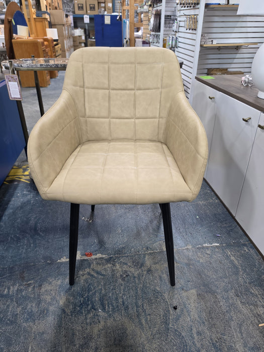 Faux Leather Upholstered Dining Chairs - Upholstery Colour Beige - DC055-BE-PK2-WFSN